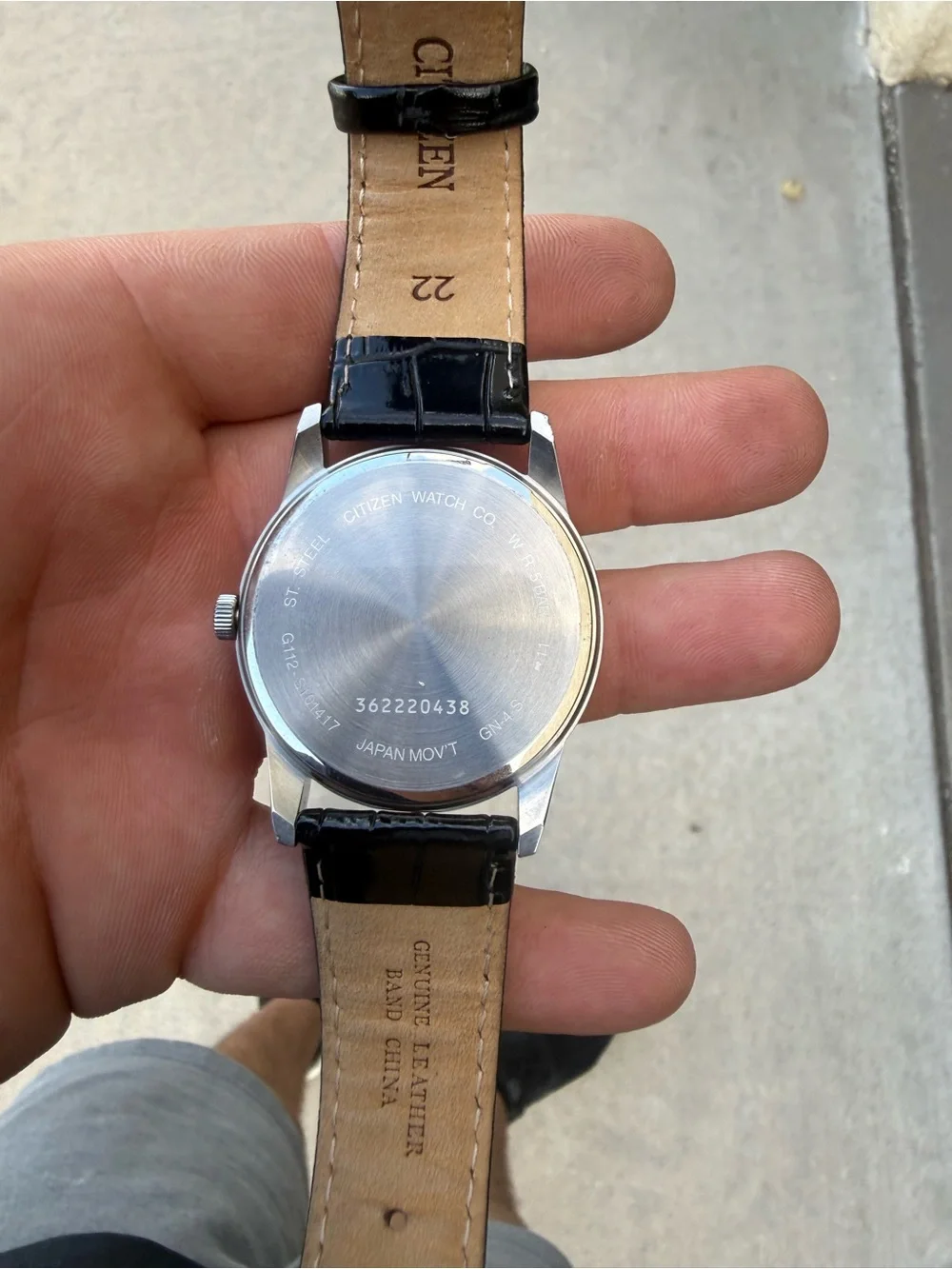 Citizen Silver Dial Watch with Black Leather Strap